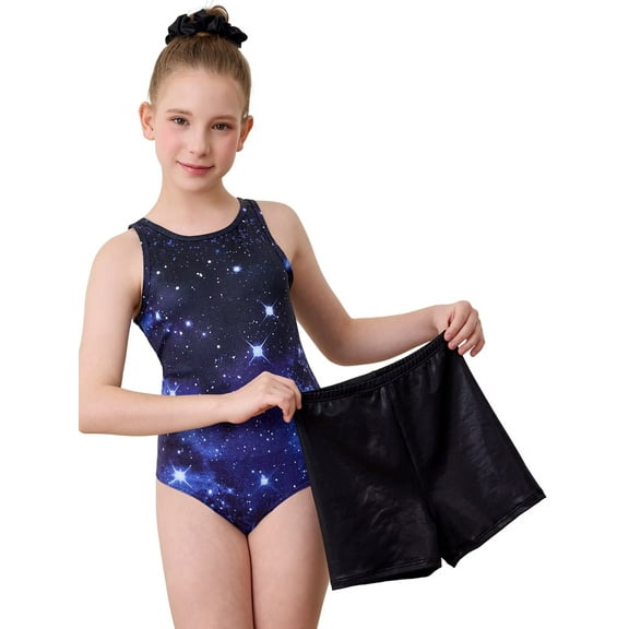Asoul Gymnastics Leotards for Girls Dance Unitards Shorts Outfits Activewear,3-piece Sets，4-10Years