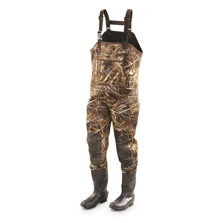 Guide Gear Men's Camo Insulated Chest Waders with Boots for Fishing and  Hunting, 1000 Gram, Stout Sizes