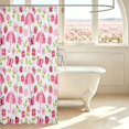 thumbnail image 3 of Erosebridal Kawaii Butterfly Flowers Shower Curtain 72Wx72L,Cute Bug Ladybug Bathroom Curtain,Red Pink, 3 of 5