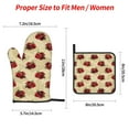 thumbnail image 4 of XMXT Waterproof Oven Mitts and Pot Holders Sets, Red Pomegranate Background Sets Kitchen Cooking Heat Resistant, 4 Pcs, 4 of 8