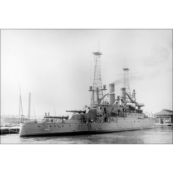 24"x36" Gallery Poster, USS Michigan, Navy Yard, Philadelphia, Pennsylvania 1909