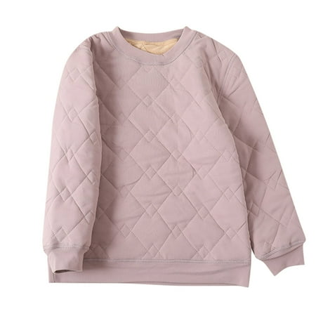 Jamicy Girls Sweatshirts Clearance Winter Warm Base Layer Shirts Diamond Long Sleeve Tops Casual Solid Blouse Plush Comfy Pullover