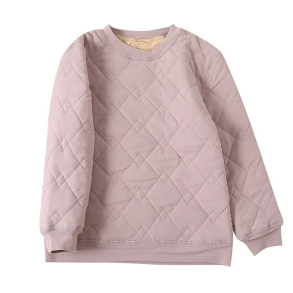 ZyeKqe Toddler Baby Clothes Boys Girls Cotton Quilted Tops Crewneck Long Sleeve Undershirts Thicken Winter Warm Base Layer