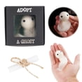 thumbnail image 3 of Adopt A Ghost,Mini Plush Stuffed Ghost Doll,Cute Little Pocket Ghost with A Tiny Scroll,White Wool Felt Ghost Ornaments,Creative for Ghost Stories, 3 of 6