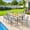 6-Textilene Chair-Gray, variant on Patio Table and Chairs Set With Umbrella Hole, Asofer 7 Pieces Outdoor Dining Set, Stackable Textilene Chairs for Porch& Yard, Brown
