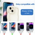 thumbnail image 7 of Case for iPhone 14 Case Wave, Curly Frame Design for Women Girls, Cute Wavy Solid Color Aesthetic Phone Case Soft Flexible TPU Shockproof Full-Body Protective Case Cover 6.1 inch - White, 7 of 7