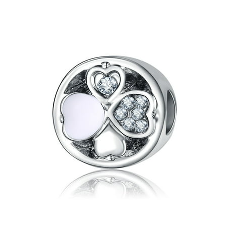Elegant Round Shape - Elegant Round Clover Pendant Simple Heart Shape Shimmer Rhinestone Pendant (without Chain)