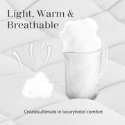 Comforter Full White All Season Down Alternative, Cooling Quilted Duvet Insert, Bed Comforter with Corner Tabs, Washable Hypoallergenic Reversible Quilt