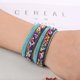 thumbnail image 2 of Pulsera de cuentas acrílicas con diamantes de imitación multicapa de terciopelo de moda Accesorios para mujer (azul cielo), 2 of 3