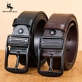 thumbnail image 2 of Nuevo cinturón de cuero de vaca para hombre, hebilla de Pin de aleación de Metal a la moda, pantalones vaqueros de marca de lujo para adultos, cintura informal de negocios, correa para hombre, 2 of 5