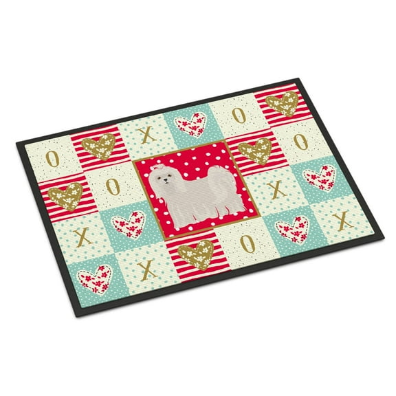 Carolines Treasures CK5861JMAT Maltese Love Door Mat Indoor Rug or Outdoor Welcome Mat 24x36 Doormat 36"L x 24"W