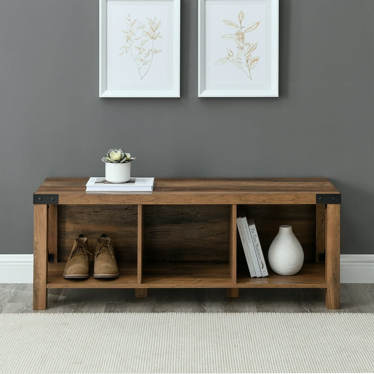 W. Trends 48 Farmhouse Wood Entryway Bench - Reclaimed Barnwood