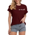 thumbnail image 3 of Graphic Tees for Women T-Shirts Casual Short Sleeve Round Neck Tee with Printed Design for Everyday Wear ( Women's T-Shirts) Red XL, 3 of 6