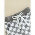 thumbnail image 6 of Qmyliery Toddler’s Casual Long Pants Fashion Checkerboard Printed Tie-up Mid-waist Trousers with Pockets,0-3 Years, 6 of 7