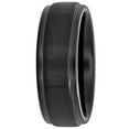 thumbnail image 3 of Brilliance Fine Jewelry Men's Black Tungsten Step Edge Satin Comfort Fit 8MM Wedding Band - Mens Ring, 3 of 5