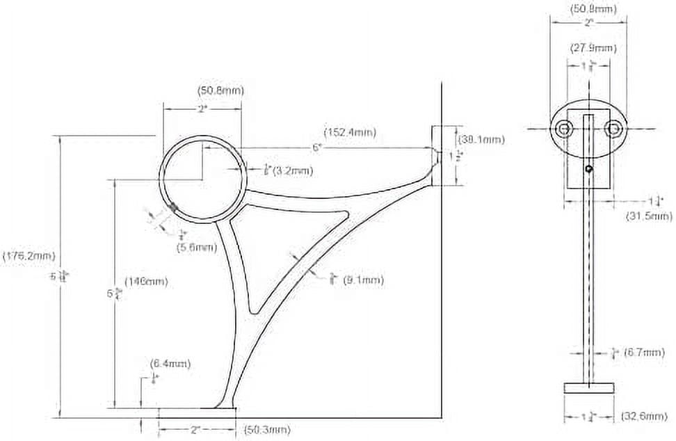 Combination Mount Foot Rail Kit, Satin Golden Finish Stainless Steel Tubing w/Internal Connector, Combination Foot Rail Brackets, Domed End Cap, 6 ft = 72 in x 1