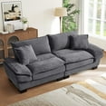 thumbnail image 2 of Lunale 80"L Corduroy Deep Seat Sofa, Upholstered 3-Seater Sleeper Couch for Living Room, Gray, 2 of 8