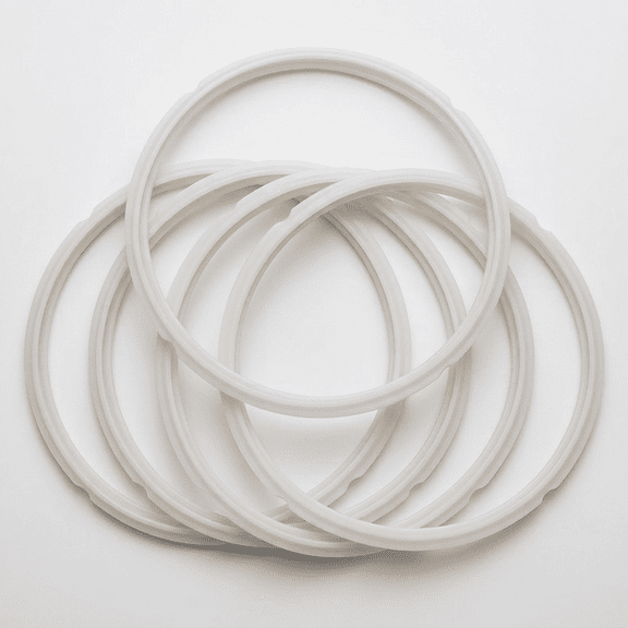ROSEXIXI Pressure Cooker Sealing Ring, 5-Pack White Silicone Gaskets – Leak-Resistant 6 Quart Replacement Sealing Rings for 5-qt and 6-qt Multi-Use Electric Cooking Pot Lid