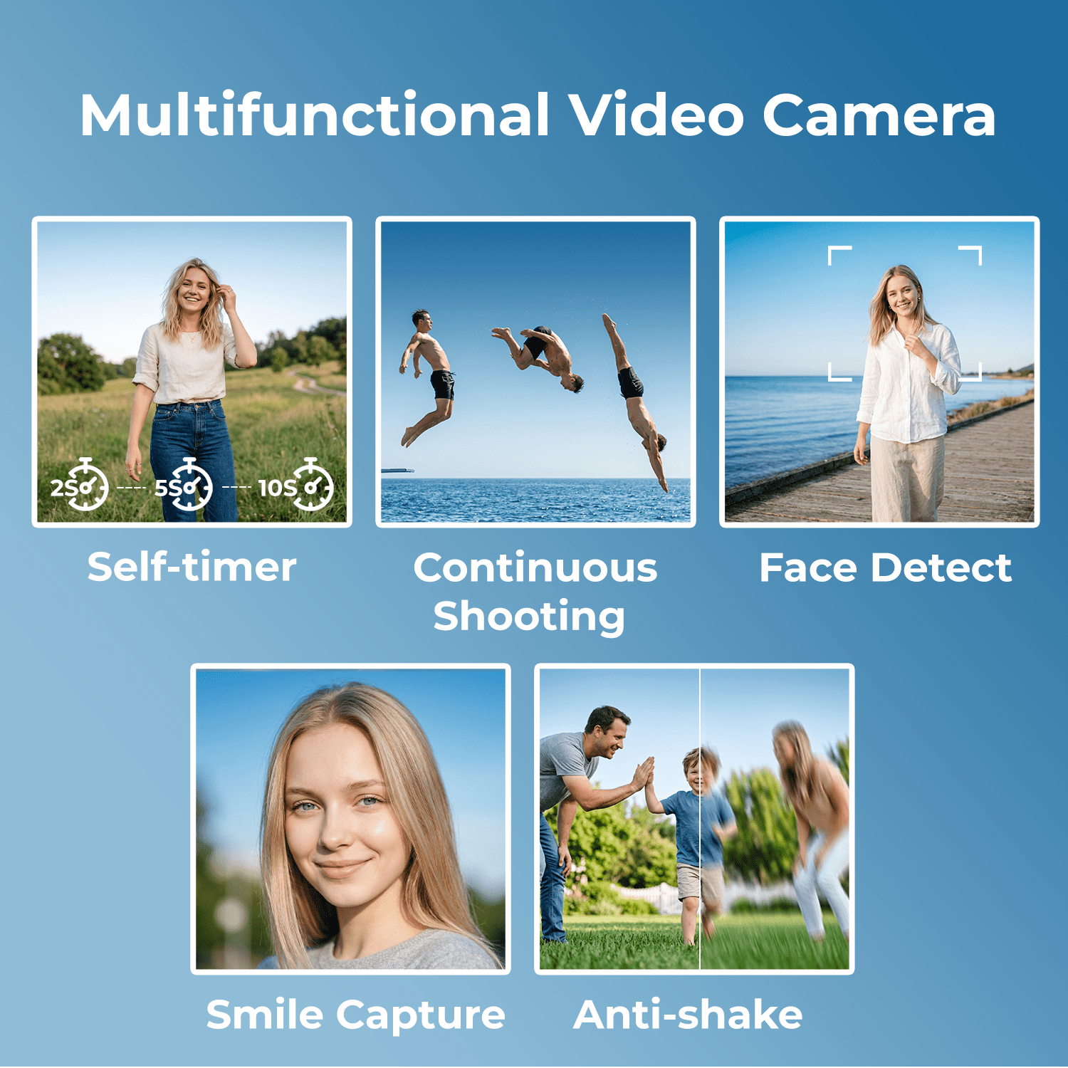 Campark 1080P Video Camera Camcorder 48MP Vlogging Camera for YouTube 3" 270° Screen