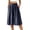 Navy, variant on Women Elastic Waist Wide Leg Culottes Casual Linen-Blend Trousers with Side Pockets Loose Fit for Summer and Everyday Wear