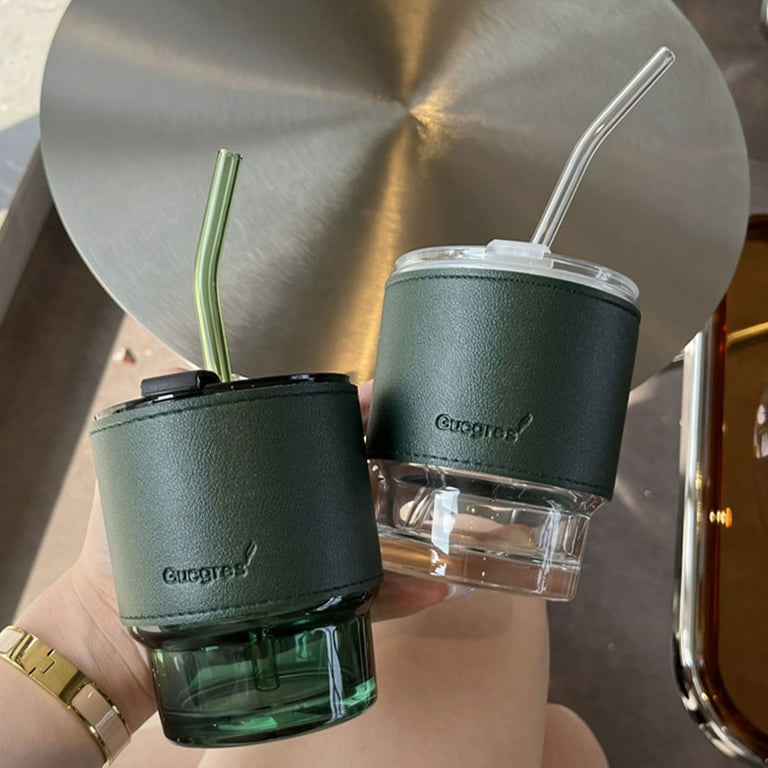 Reusable Coffee Mug with Lid Glass Travel Mug and Slip Sleeve