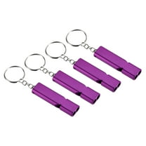 Uxcell 4Pcs Survival Whistle Double Tubes Whistles Super Loud for Outdoor Purple