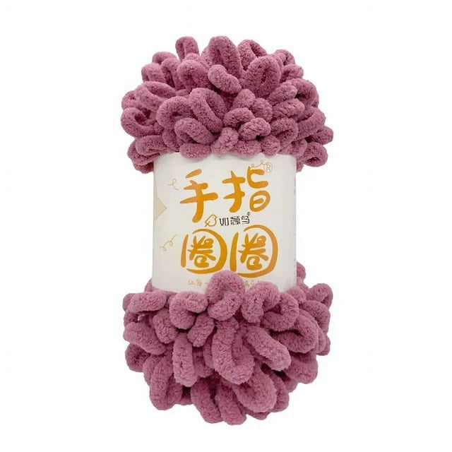 Generic Polyester Puffy Finger Loop Chunky Chenille Yarn, 5 Pieces