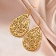 thumbnail image 3 of Bohemian Filigree Teardrop Dangle Earrings Women Stainless Steel Earring Jewelry, 3 of 7