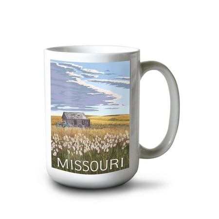 

15 fl oz Ceramic Mug Missouri Wheat Fields and Homestead Dishwasher & Microwave Safe