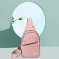 thumbnail image 3 of UYYX Crossbody Sling Bag Multi Zipper Crossbody Chest Bag Daily Commute Sling Pack for Ladies（Pink）, 3 of 5