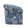 thumbnail image 5 of Grandee Club Chair with Swivel, Ocean Blue and White Coastal Pattern, 5 of 8