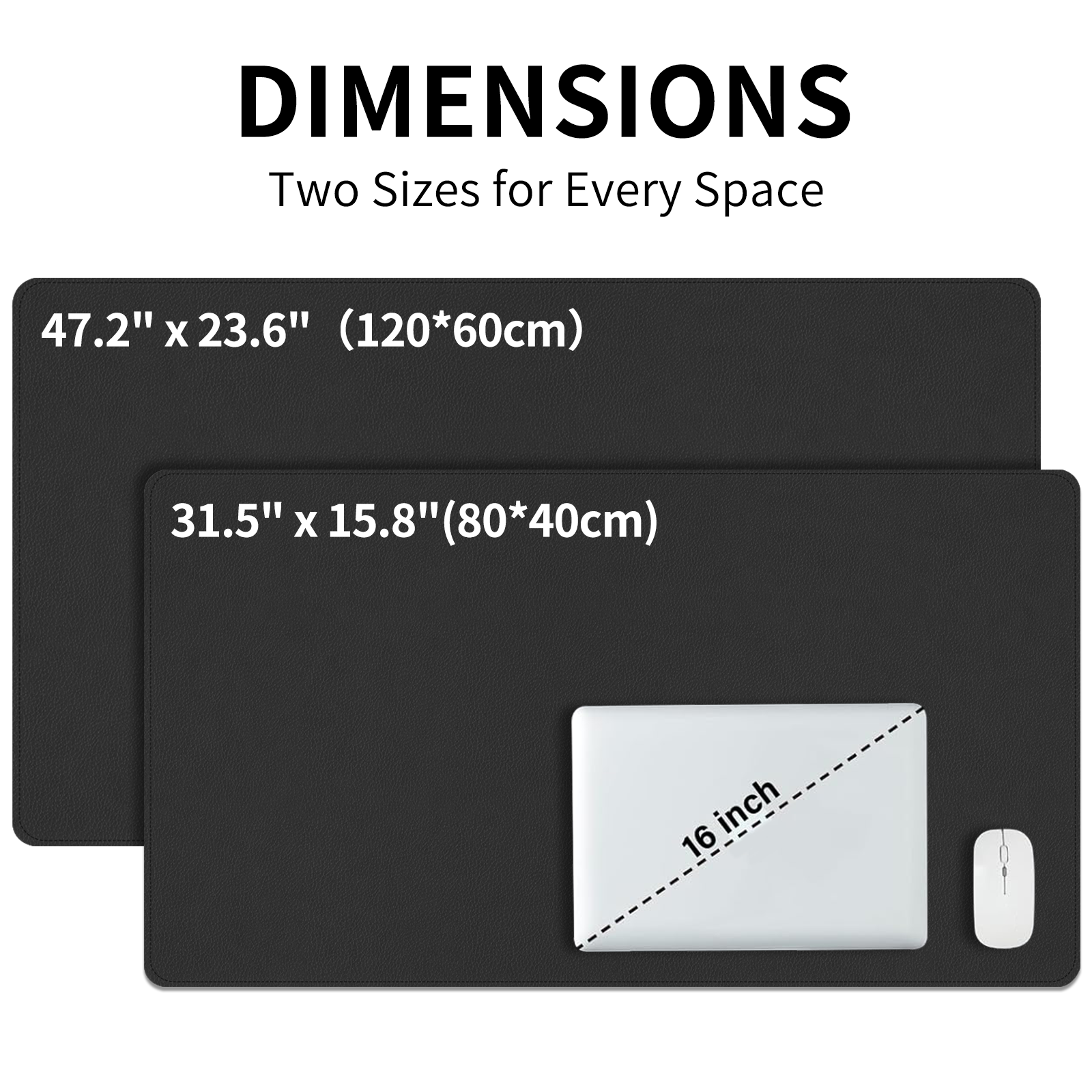 Xueyu 31.5" x 15.7" Black PU Leather Desk Pad photo 6