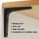 thumbnail image 4 of Estante de pared cuadrado de 4 piezas, metal negro mate cuadrado, soporte de estante de metal decorativo para cocina, cuadrado resistente, 100 mm100 mm, 4 of 5