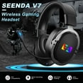 thumbnail image 3 of Seenda Wireless Gaming Headset for PS4 PC Xbox One PS5 Controller, Noise Cancelling Over Ear Headphones with Mic, LED Light, Bass Surround, 3 of 11