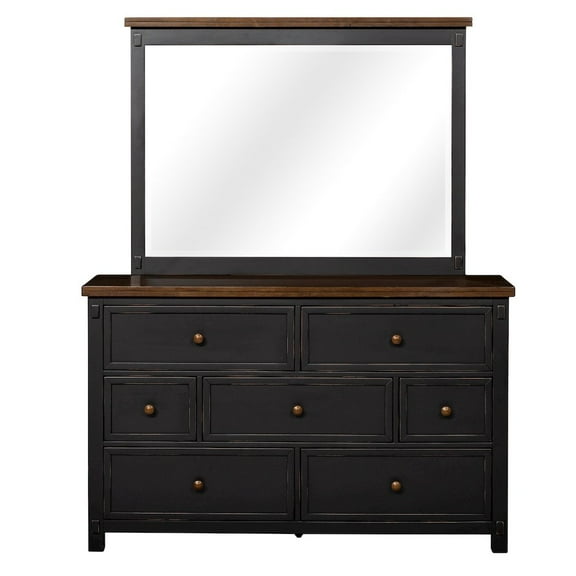 A-America Stormy Ridge Dresser & Mirror, Chicory / Black