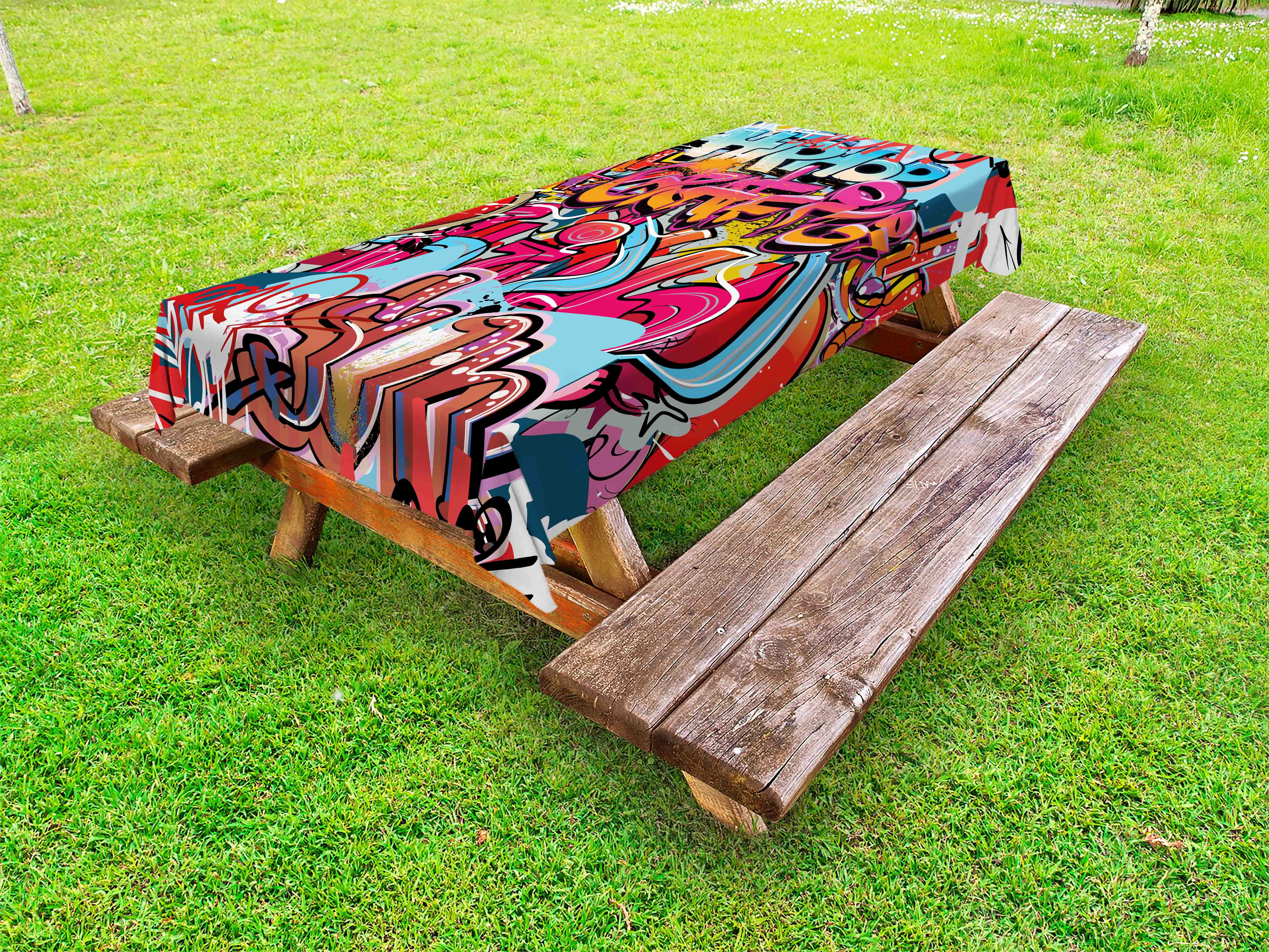 Graphic Outdoor Tablecloth, Hip Hop Street Culture Harlem New York City