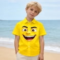 thumbnail image 5 of WOYY Girls Casual Beach Shirt Funny Expression Short Sleeved Button Down Shirt, Sizes 3-15, 5 of 5