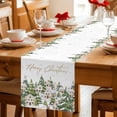 thumbnail image 5 of Christmas Table Runner 70 Inches Long Farmhouse Dress Scarves, Winter Xmas Trees Snowflakes Country Cabin Dining Tablerunner for Coffee Table/Kitchen Island/Party Décor, 13" x 70", 5 of 8