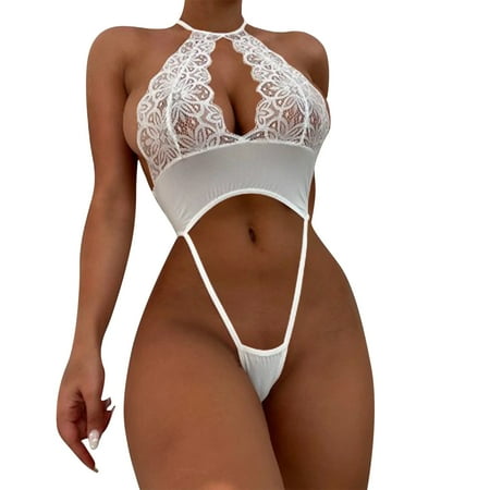

Sexy Lingerie For Women Lace Bodysuit Deep V Teddy