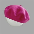 thumbnail image 2 of Berets Wool Beret Hat French Beret Cap Winter Artist Painter Hat Solid Color For Women Women's Beret Hat French Artist Cap Solid Color Wool Casual Classic Gifts, 2 of 6