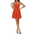 thumbnail image 2 of INSPIRE CHIC Women's Dress Sweetheart Neck Strapless Exposed Zipper Mini Flare Dress M Orange, 2 of 6