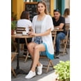 thumbnail image 5 of HAPPY BAY Women's Chiffon Summer Beach Open Front Holiday Kimono Beachwear Duster Cardigans for Women XL-XXL Sky Smoke_AB743, 5 of 6
