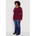 thumbnail image 4 of Women's Plus Size Long Sleeve Crew Neck Tee, 4 of 5