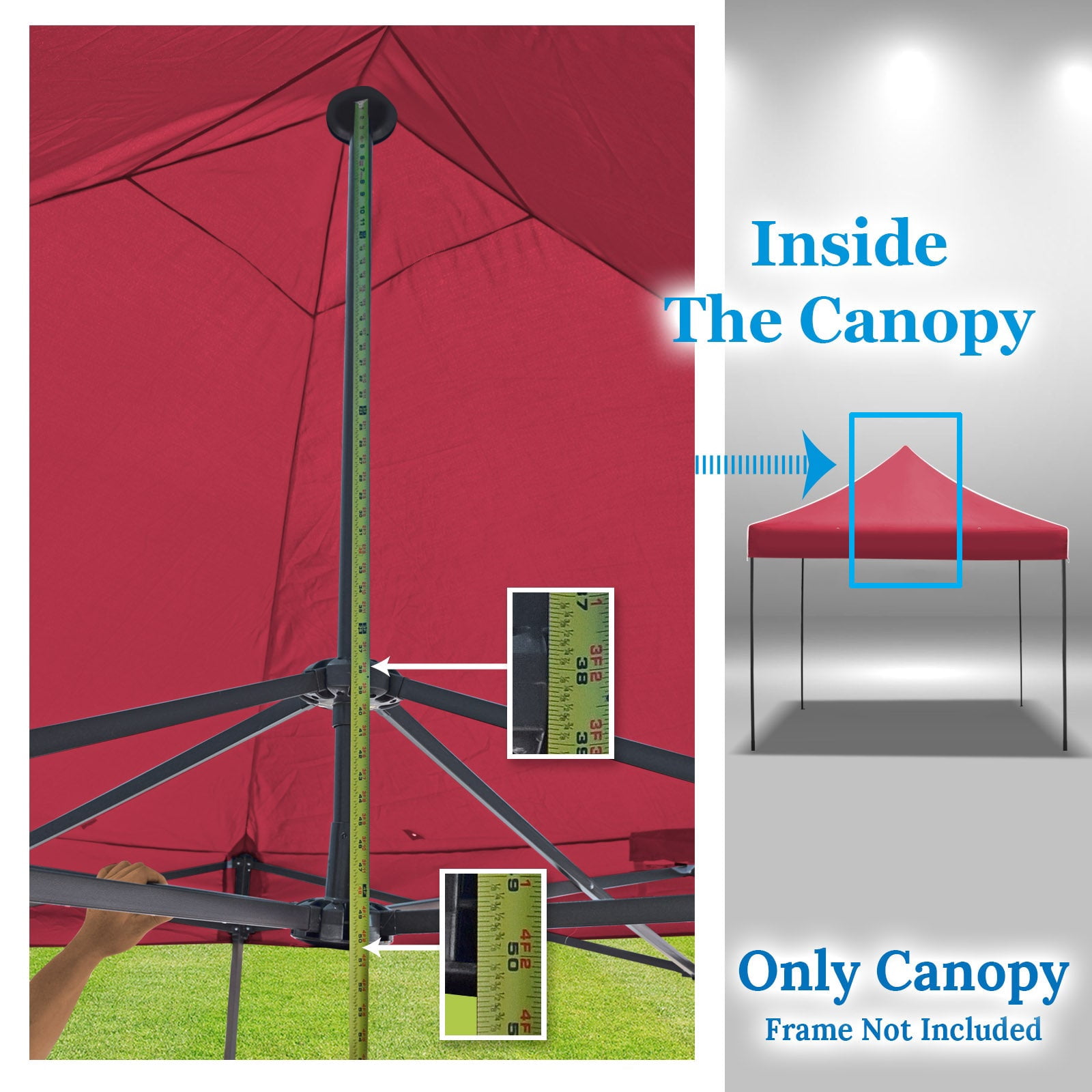 SUNNYOUTDOOR 10'x10' Canopy Replacement Top Cover for Pop Up Canopy Folding Tent Gazebo Sunshade Cover, Canopy ONLY (Burgundy)