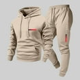 thumbnail image 4 of MOJOGO Sweatsuits for Men Hooded Pullover Seweatshirts Jogger Sweatpants Spring Fall Tracksuits Two Piece Outfits for Fitness Workout Gym Wear Khaki L, 4 of 4