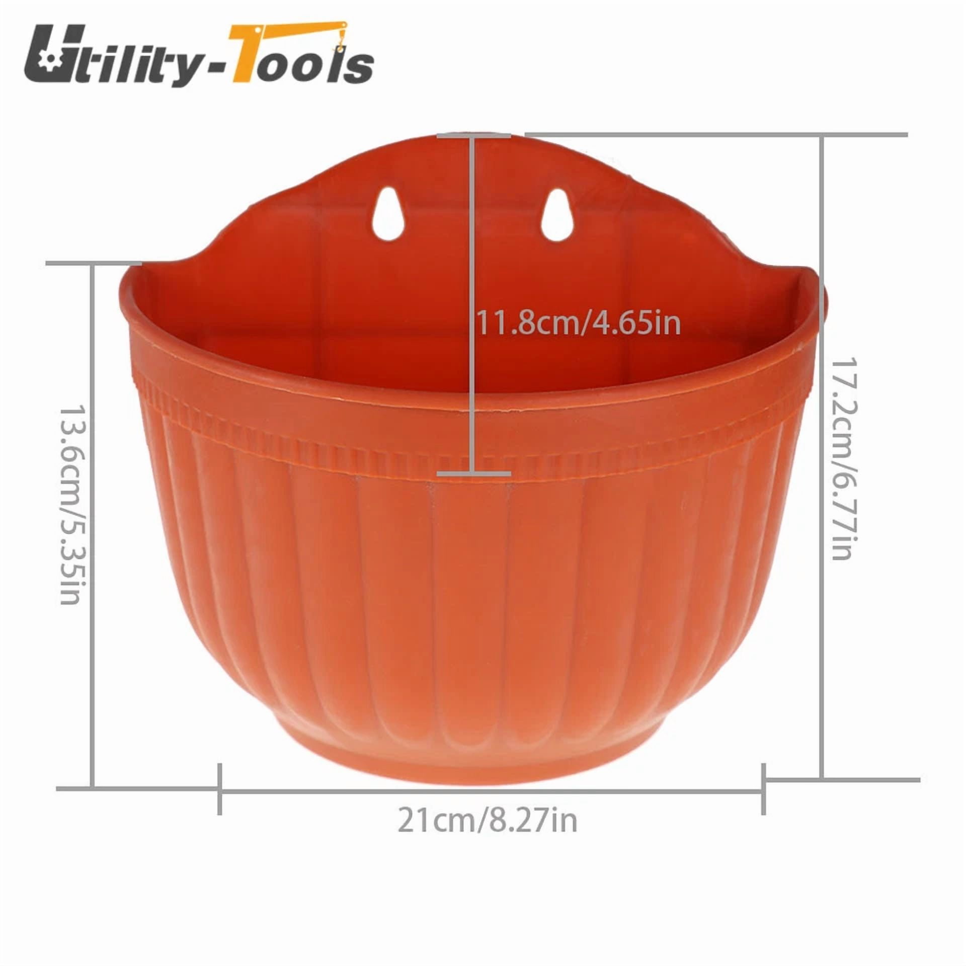 PURELY- 8.1'' Plastic Wall Hanging Flower Pots Garden Balcony Basket Plant Planter 4Pack