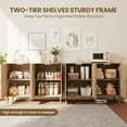 thumbnail image 3 of Buffet Cabinet with Charging Station, 47.4" Farmhouse Sideboard with Rattan Doors and Adjustable Shelves for Kitchen, Living Room, and Hallway, 3 of 8