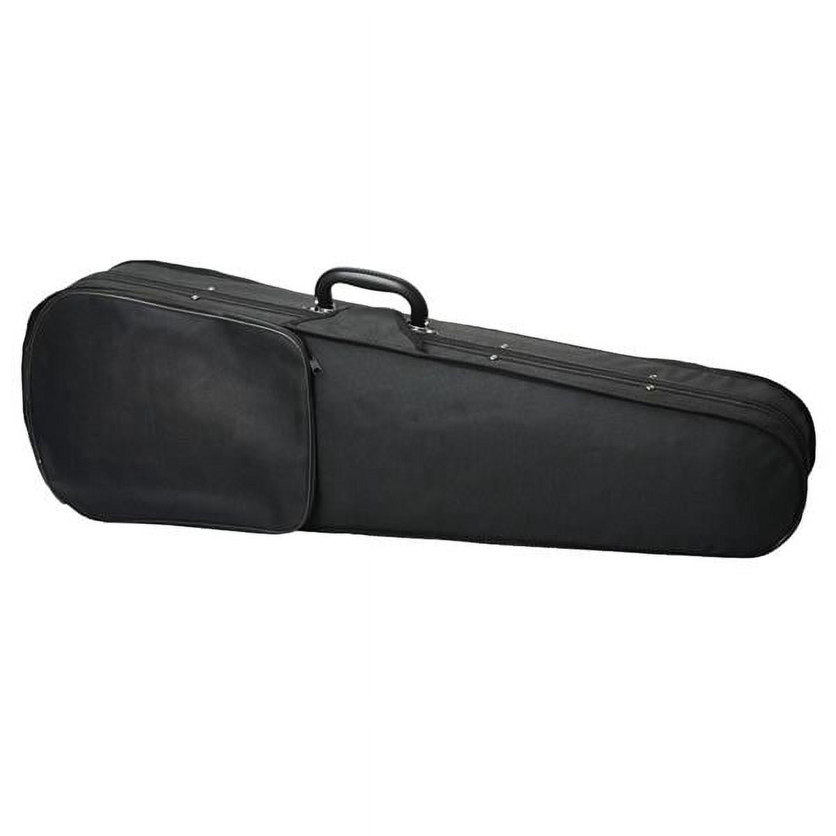 Triangle Shape Violin Case for 4/4 Violin - Black Durable Cloth with Silver Gray Fluff Lining, Protective Instrument Storage Case