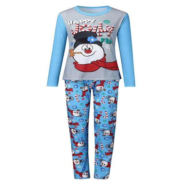Ensemble de Pyjamas de Noël pour la Famille à Manches Longues Vêtements Chauds