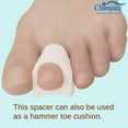 thumbnail image 2 of Chiroplax Toe Separators Spacers Gel Toe Spreader for Bunion Relief Overlapping Hammer Toe Corrector Pad Straightener, 6 Pieces (Combo-2Ss 2Ms 2Ls, White), 2 of 6